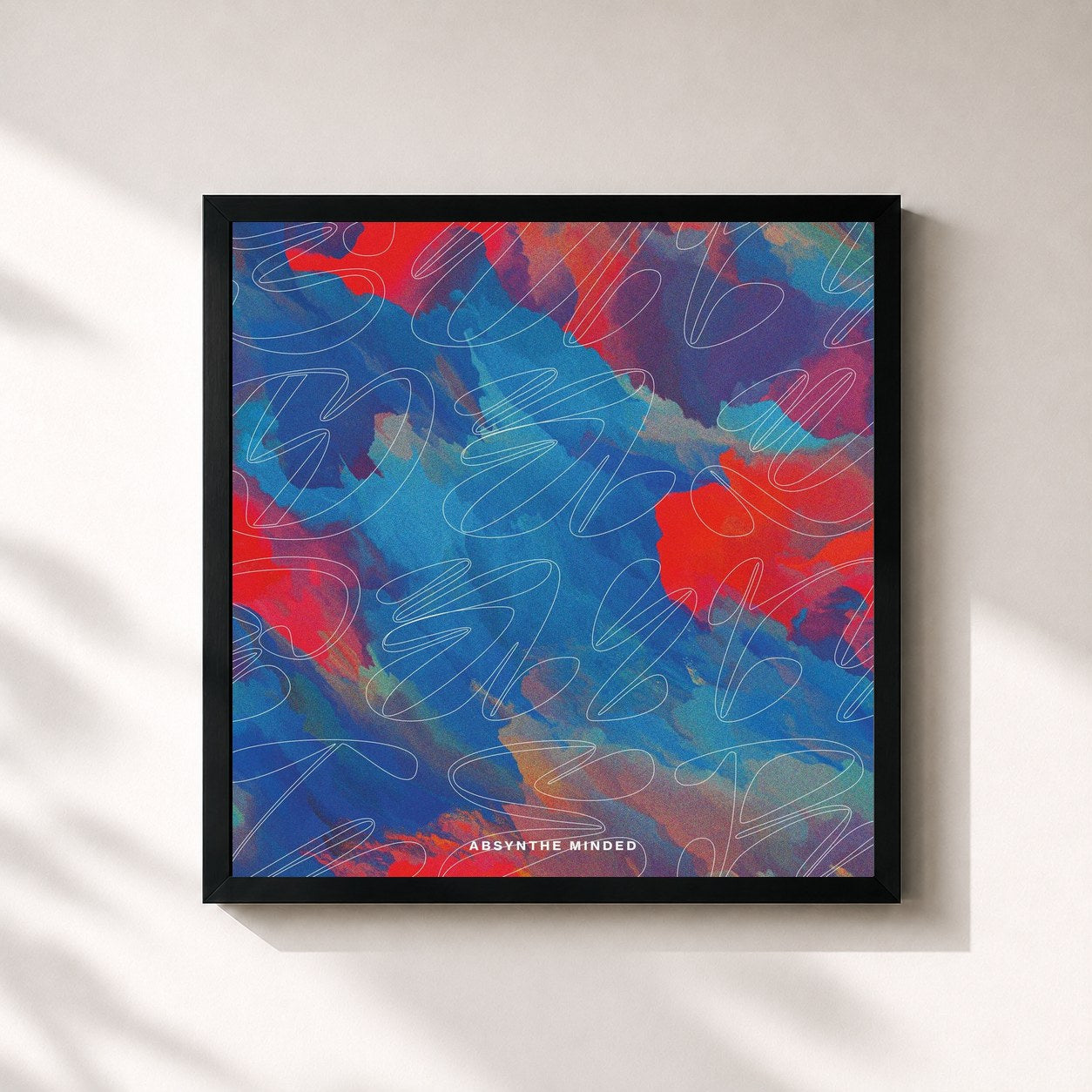 #noir Tableau carré de l'album Sunday Painter de Absynthe Minded, cadre noir 32x32 cm