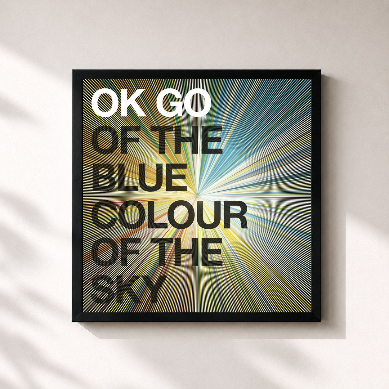 #noir Tableau carré de l'album Of the Blue Colour of the Sky de OK Go, cadre noir 32x32 cm