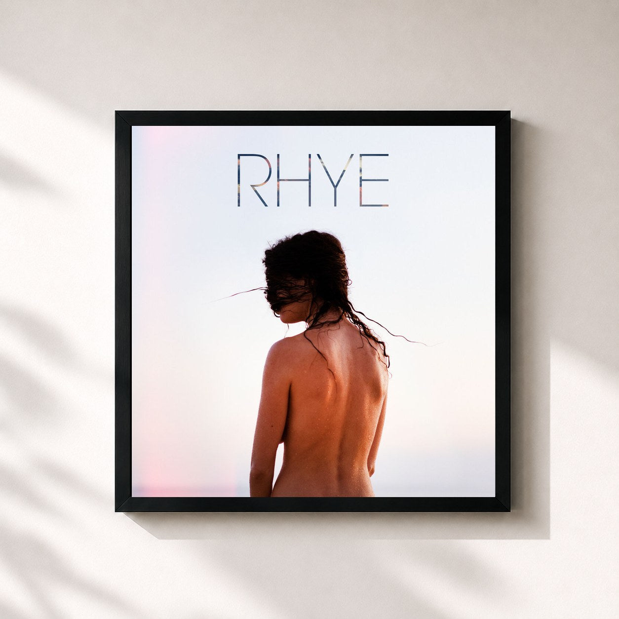 #noir Tableau carré de l'album Spirit de Rhye, cadre noir 32x32 cm