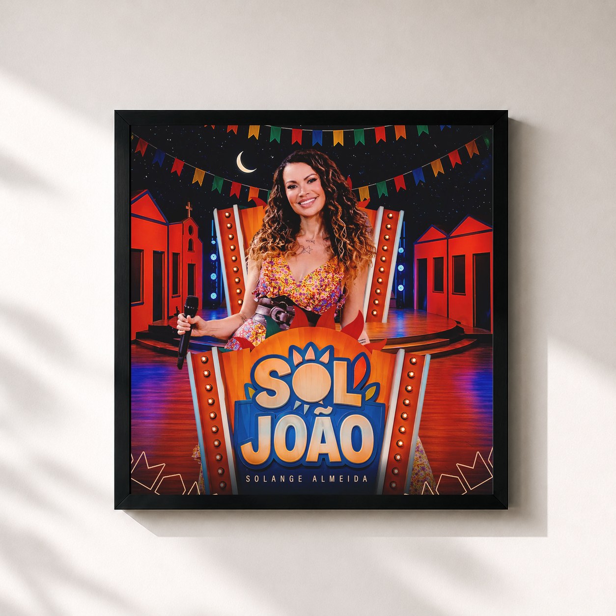 #noir Tableau carré de l'album Sol João de Solange Almeida, cadre noir 32x32 cm