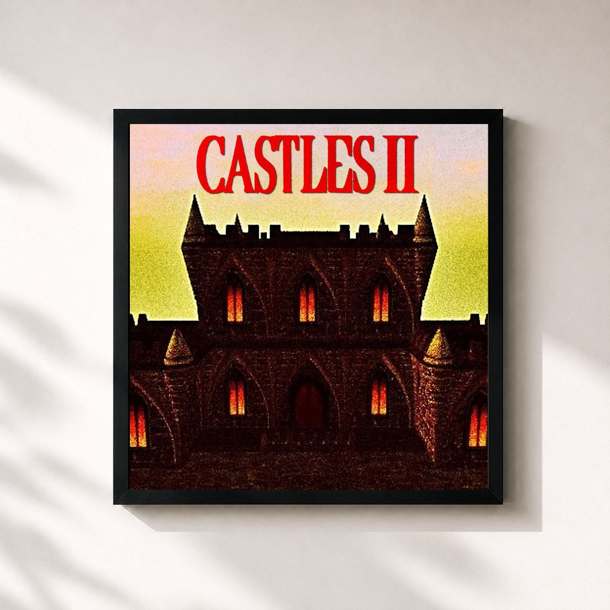 #noir Tableau carré de l'album CASTLES II de Lil Peep, cadre noir 32x32 cm