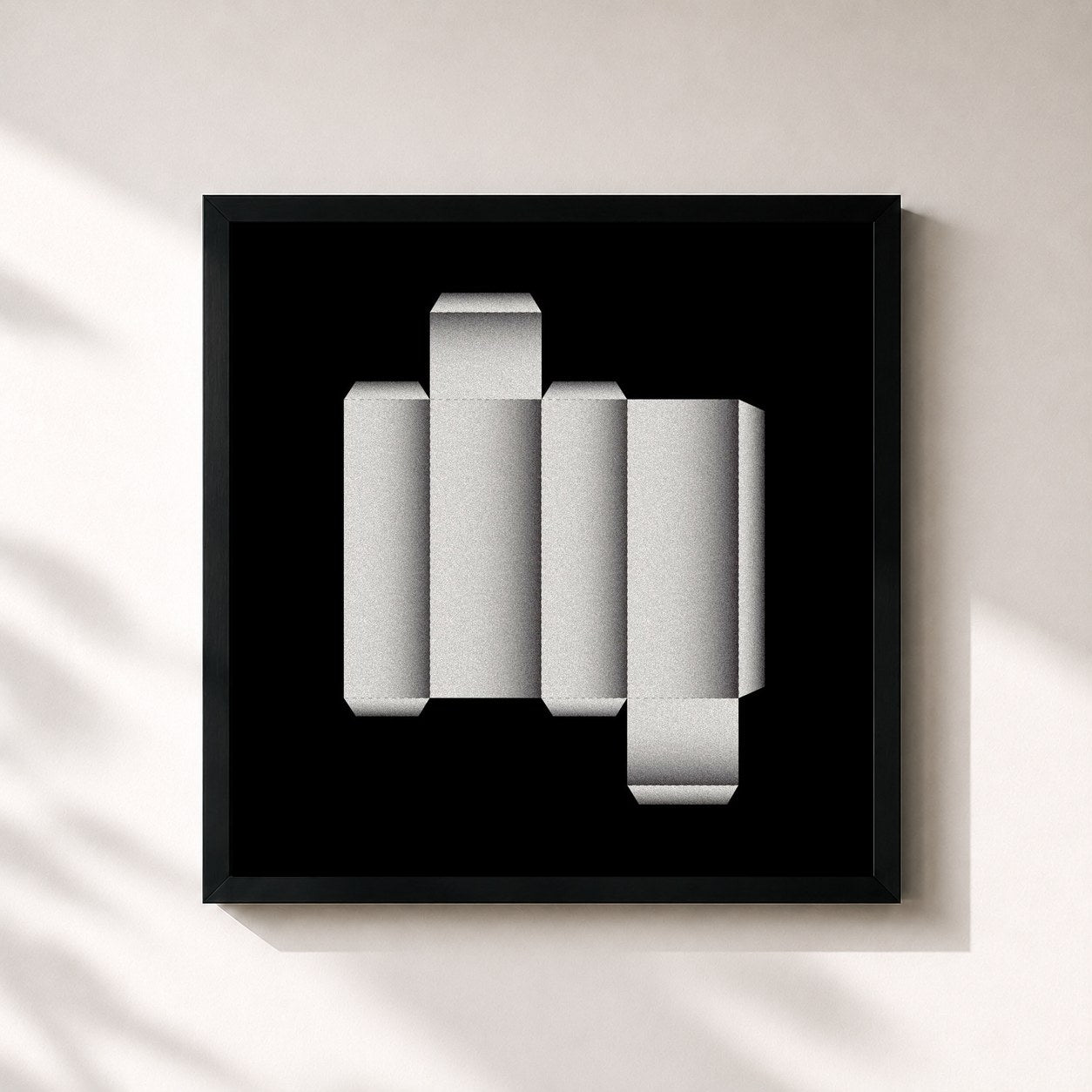 #noir Tableau carré de l'album 4.0 de 10cm, cadre noir 32x32 cm
