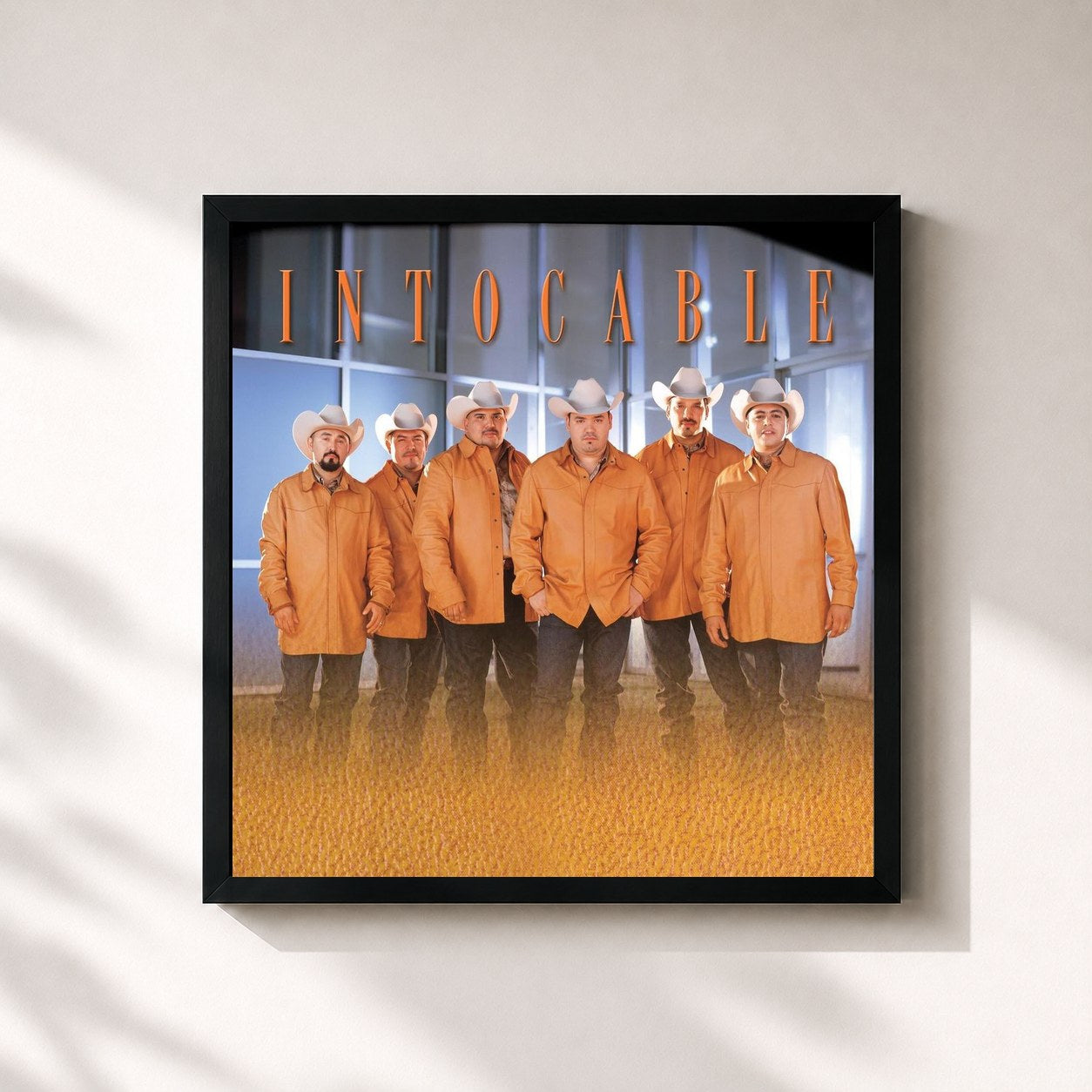 #noir Tableau carré de l'album Intocable de Intocable, cadre noir 32x32 cm