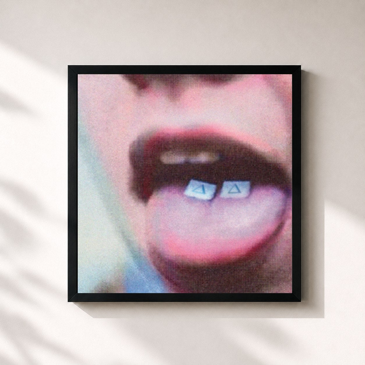 #noir Tableau carré de l'album Dissolve Me (Remixes) de alt-J, cadre noir 32x32 cm