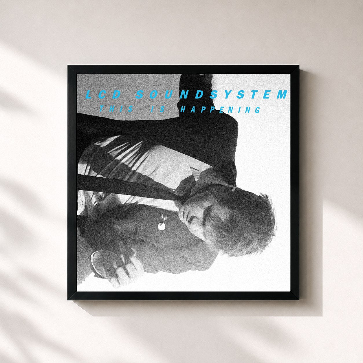 #noir Tableau carré de l'album This Is Happening de LCD Soundsystem, cadre noir 32x32 cm