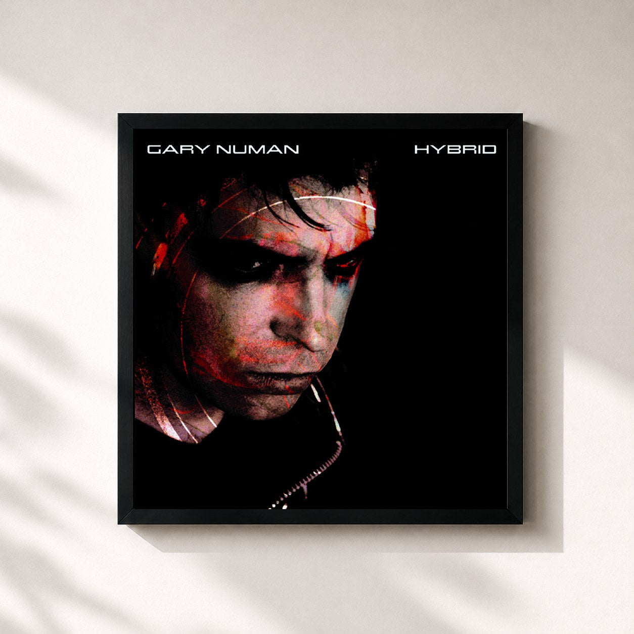 #noir Tableau carré de l'album Hybrid CD #2 de Gary Numan, cadre noir 32x32 cm
