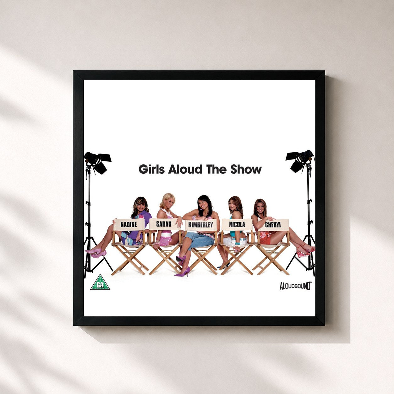 #noir Tableau carré de l'album The Show EP de Girls Aloud, cadre noir 32x32 cm