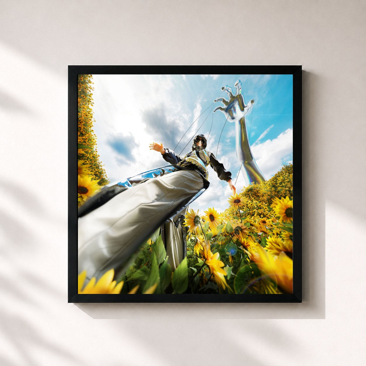 #noir Tableau carré de l'album MIA de ICO, cadre noir 32x32 cm