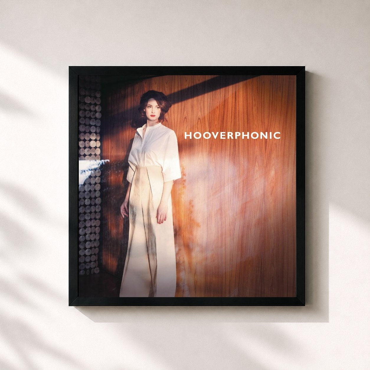 #noir Tableau carré de l'album Reflection de Hooverphonic, cadre noir 32x32 cm