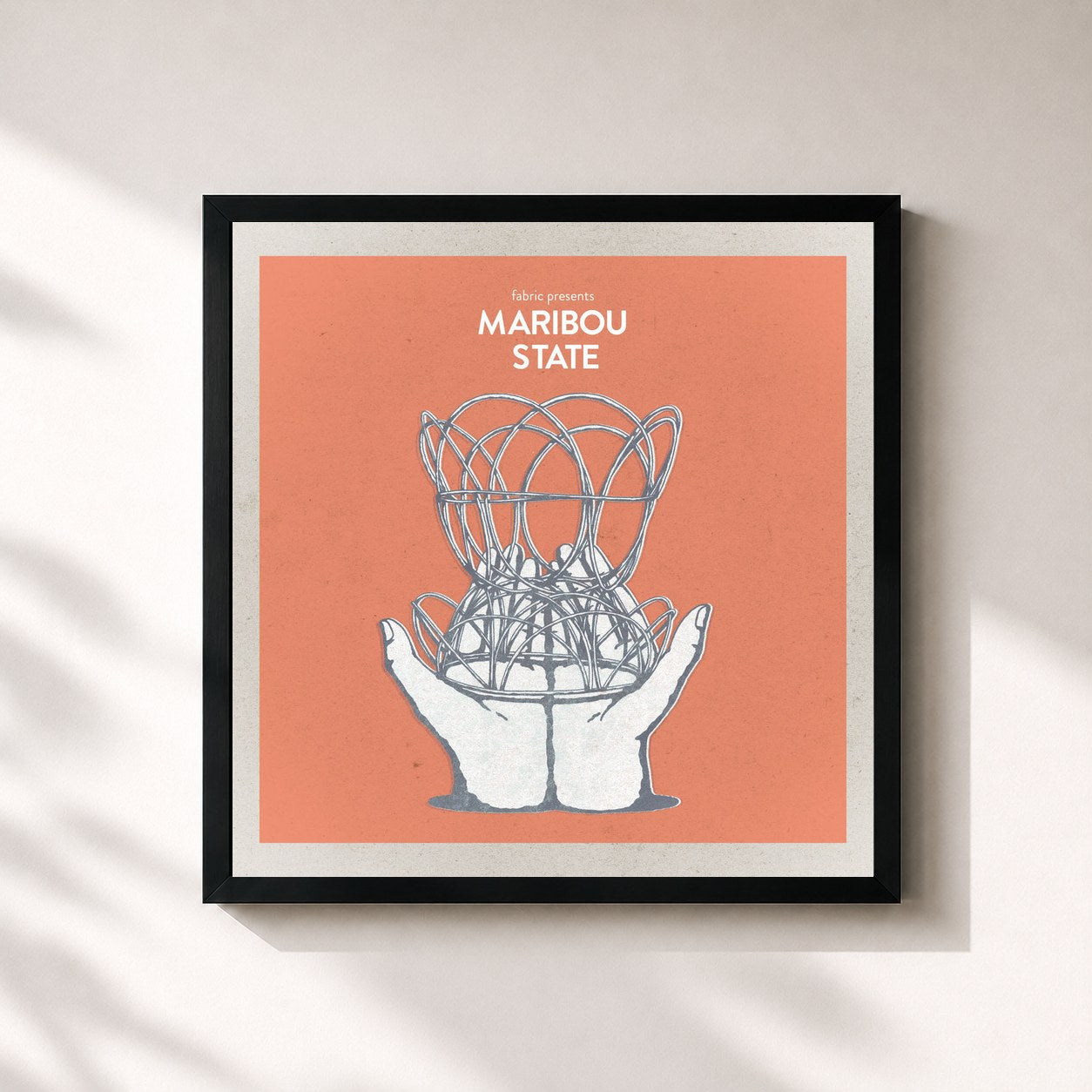 #noir Tableau carré de l'album fabric presents Maribou State (DJ Mix) de Maribou State, cadre noir 32x32 cm