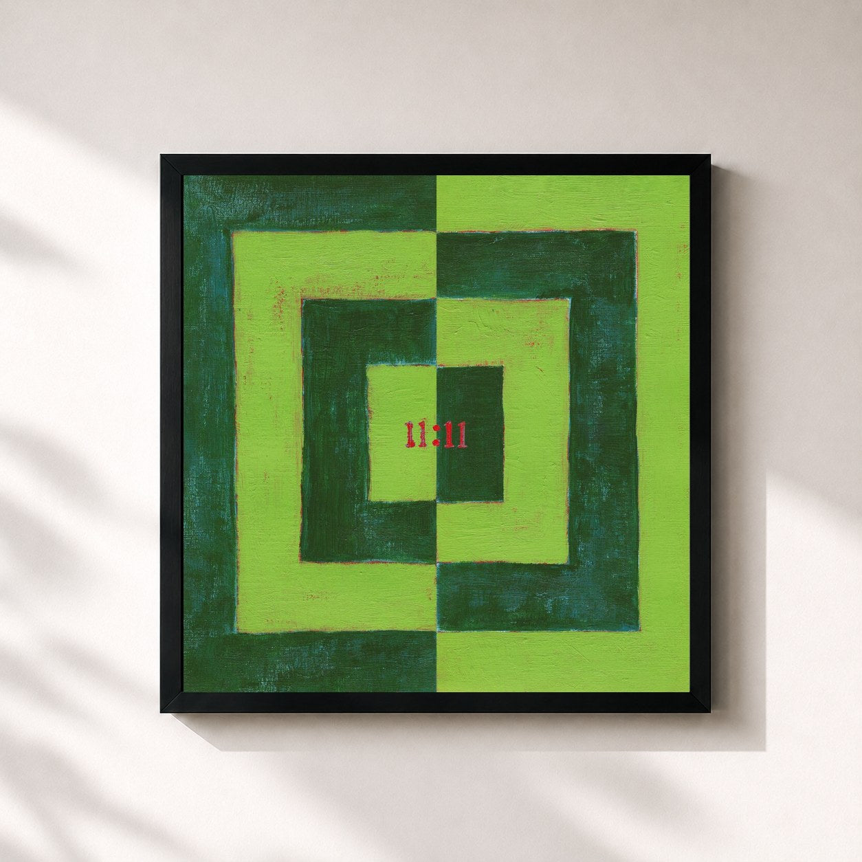 #noir Tableau carré de l'album 11:11 de Pinegrove, cadre noir 32x32 cm