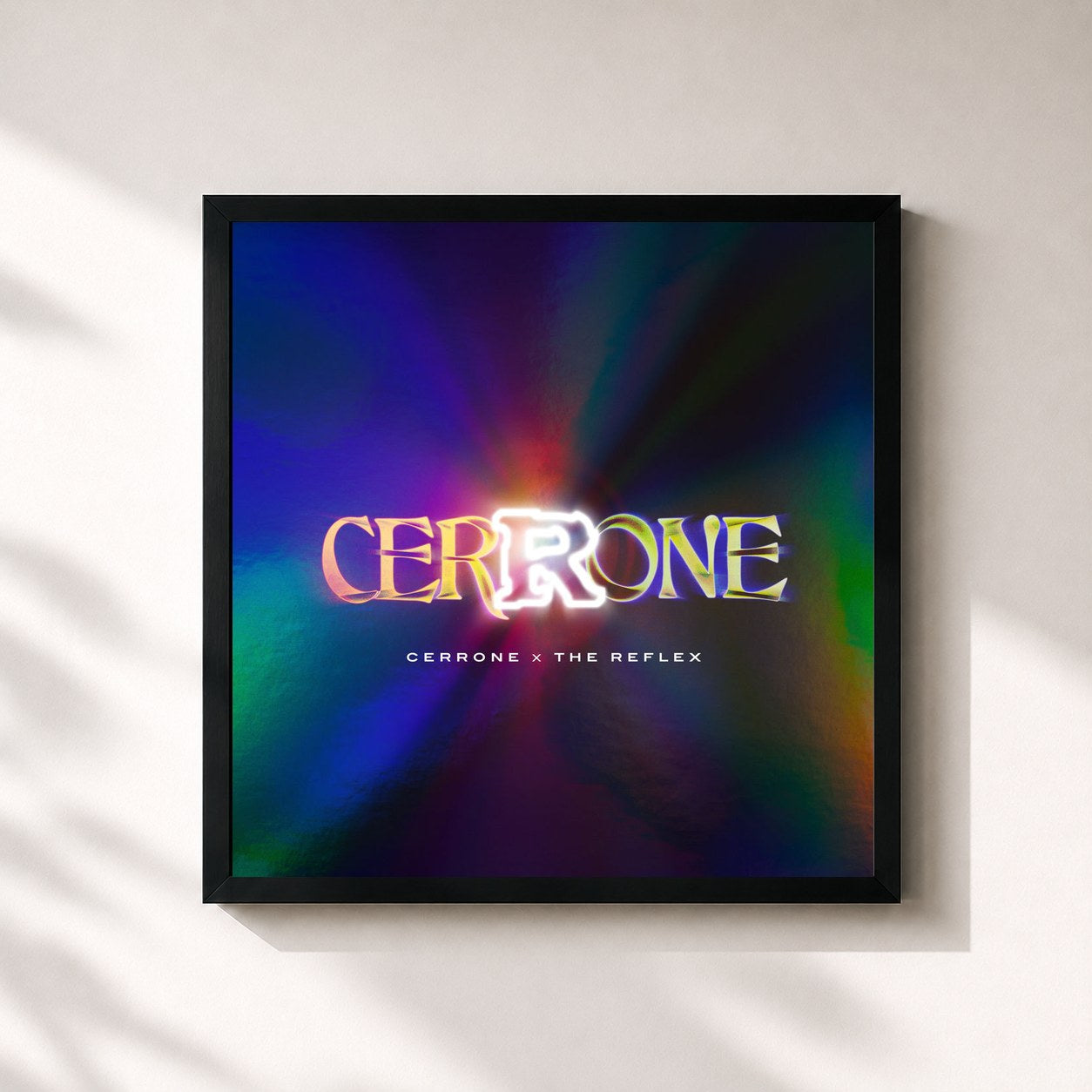 #noir Tableau carré de l'album Cerrone X The Reflex de Cerrone, cadre noir 32x32 cm