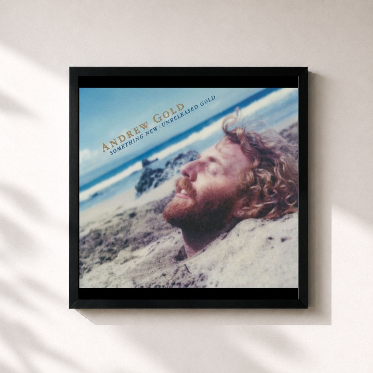 #noir Tableau carré de l'album Something New: Unreleased Gold de Andrew Gold, cadre noir 32x32 cm