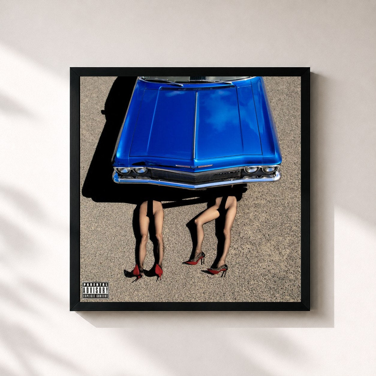 #noir Tableau carré de l'album Gothic Summer de The Veronicas, cadre noir 32x32 cm