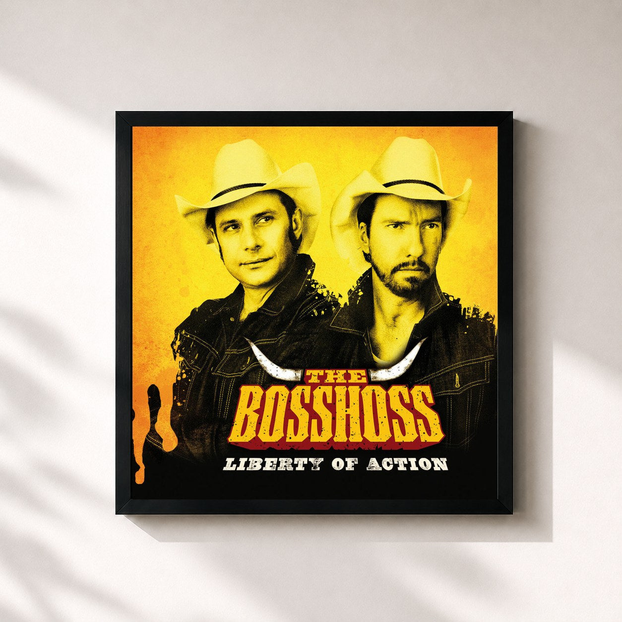 #noir Tableau carré de l'album Liberty Of Action de The BossHoss, cadre noir 32x32 cm