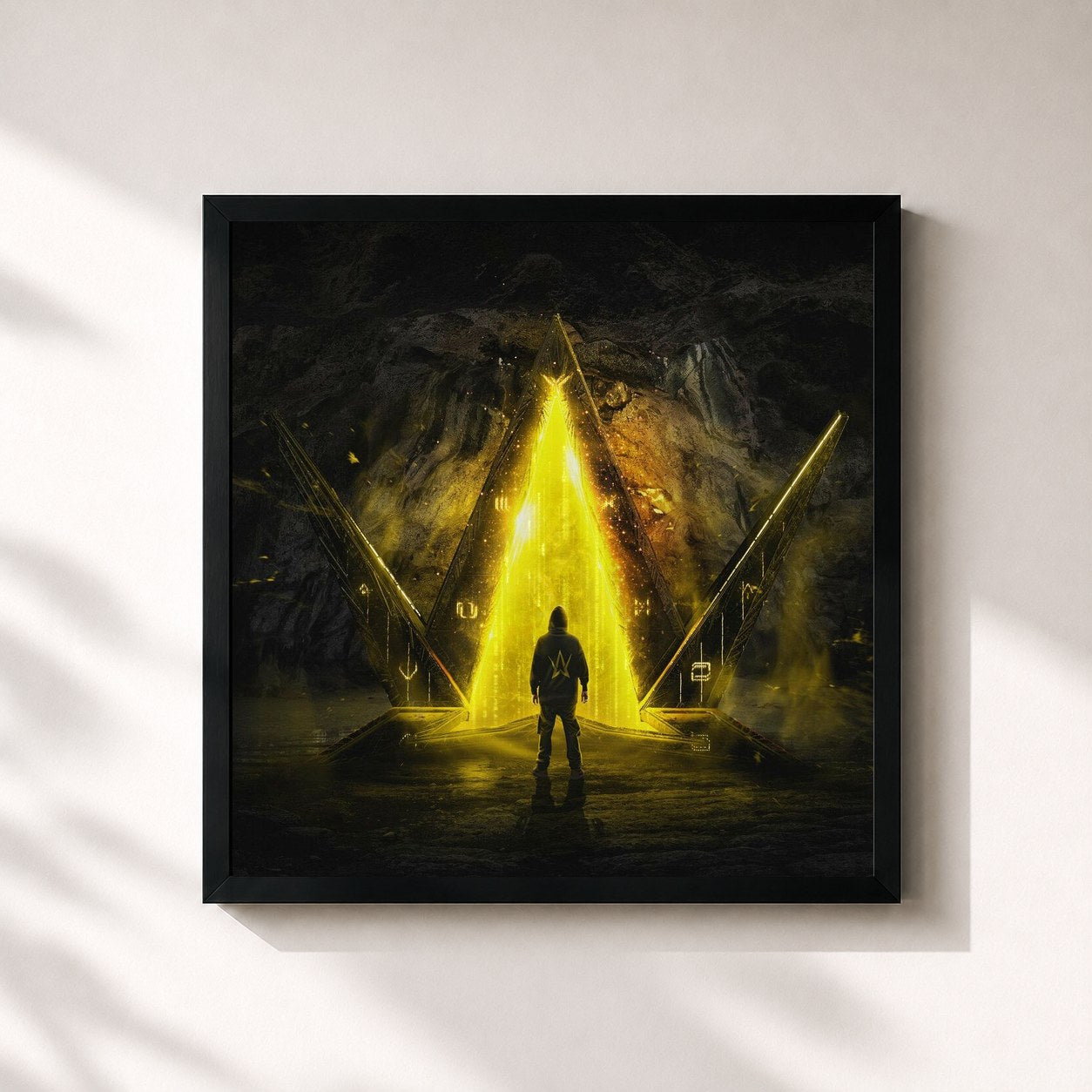 #noir Tableau carré de l'album Walkerverse, Pt. I de Alan Walker, cadre noir 32x32 cm