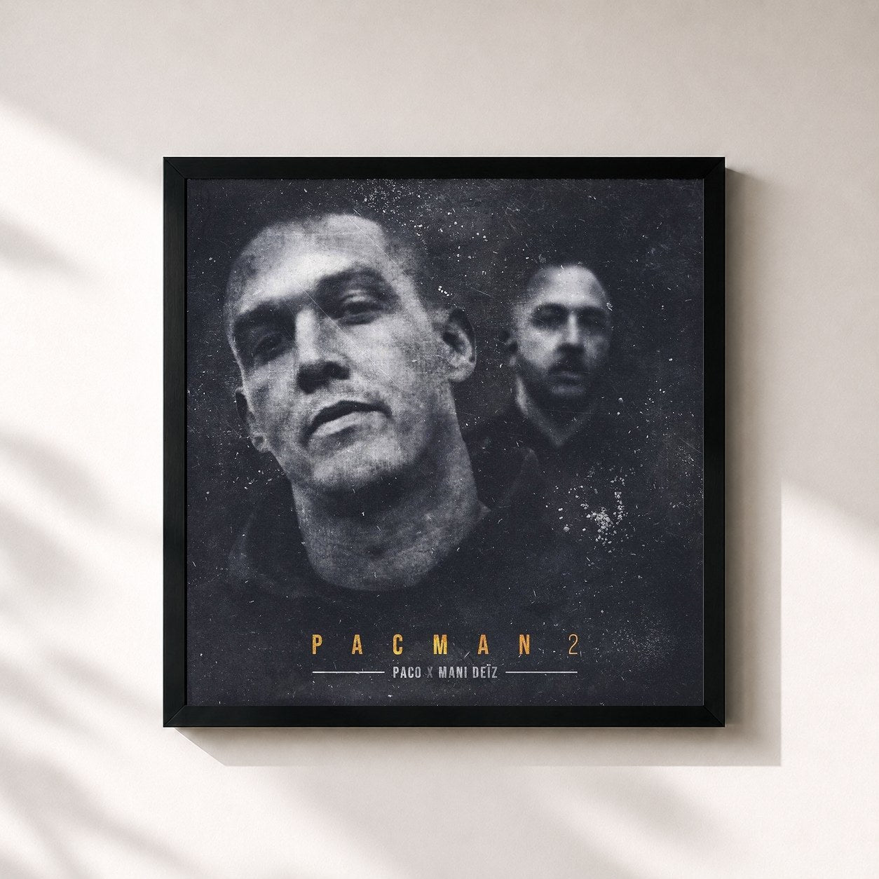 #noir Tableau carré de l'album Pacman, Vol. 2 de PACO, cadre noir 32x32 cm