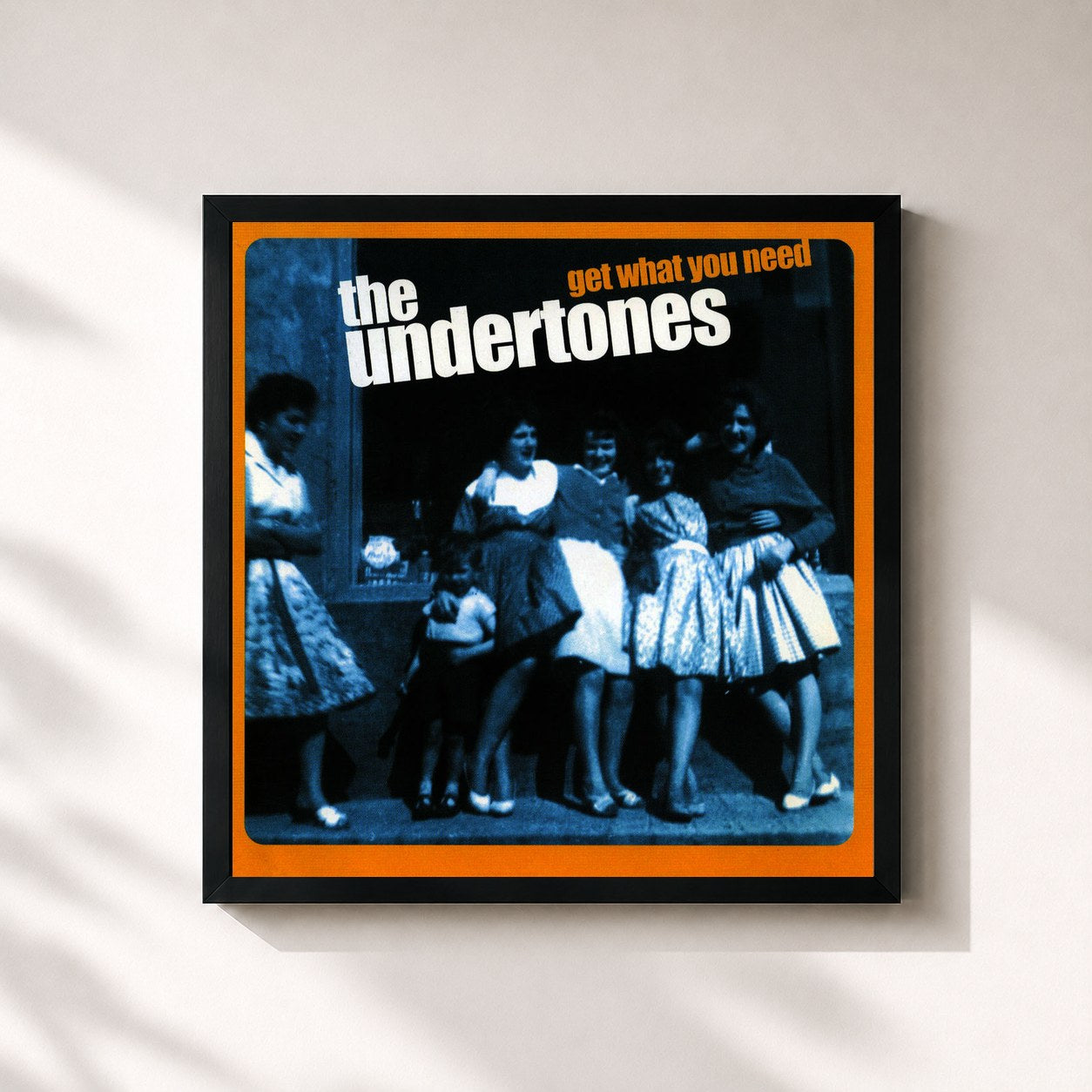 #noir Tableau carré de l'album Get What You Need de The Undertones, cadre noir 32x32 cm