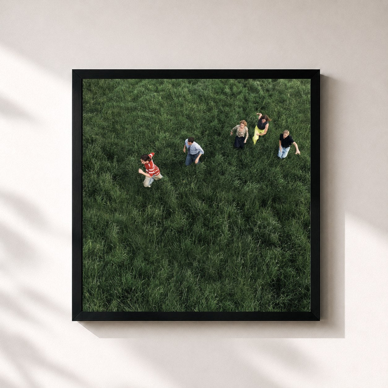 #noir Tableau carré de l'album LOVED de Parcels, cadre noir 32x32 cm