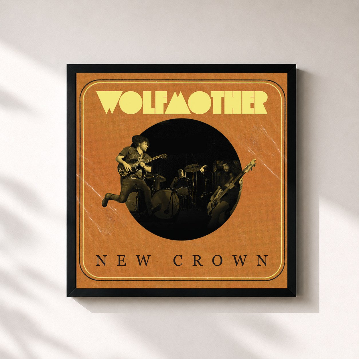 #noir Tableau carré de l'album New Crown de Wolfmother, cadre noir 32x32 cm