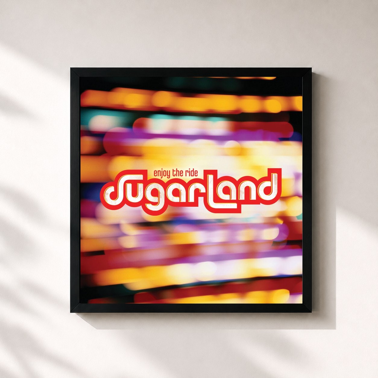 #noir Tableau carré de l'album Enjoy The Ride de Sugarland, cadre noir 32x32 cm