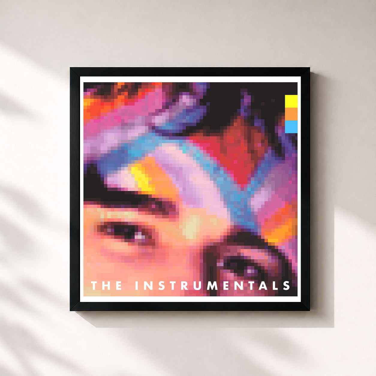 #noir Tableau carré de l'album Half-Light (The Instrumentals) de Rostam, cadre noir 32x32 cm