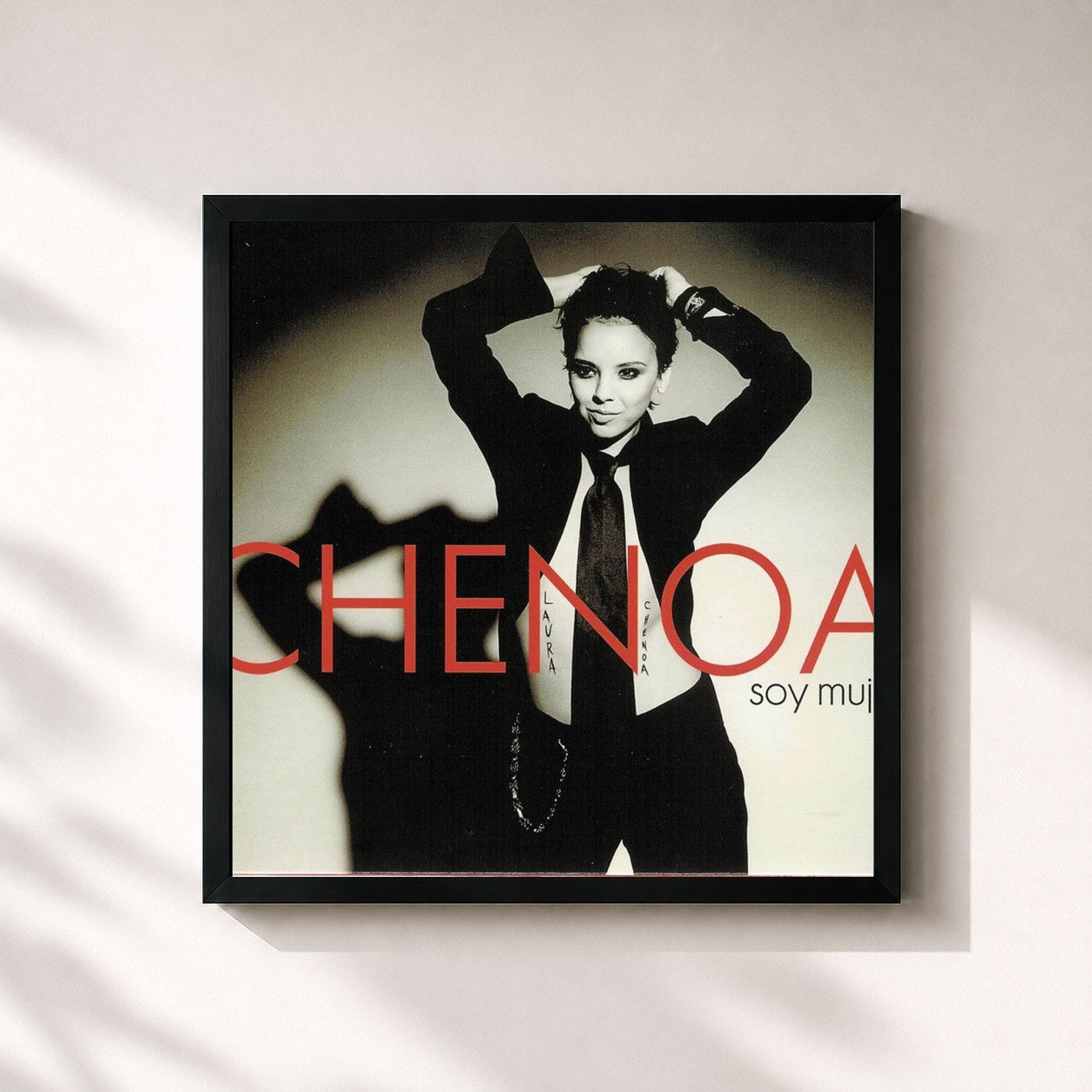 #noir Tableau carré de l'album Soy Mujer de Chenoa, cadre noir 32x32 cm