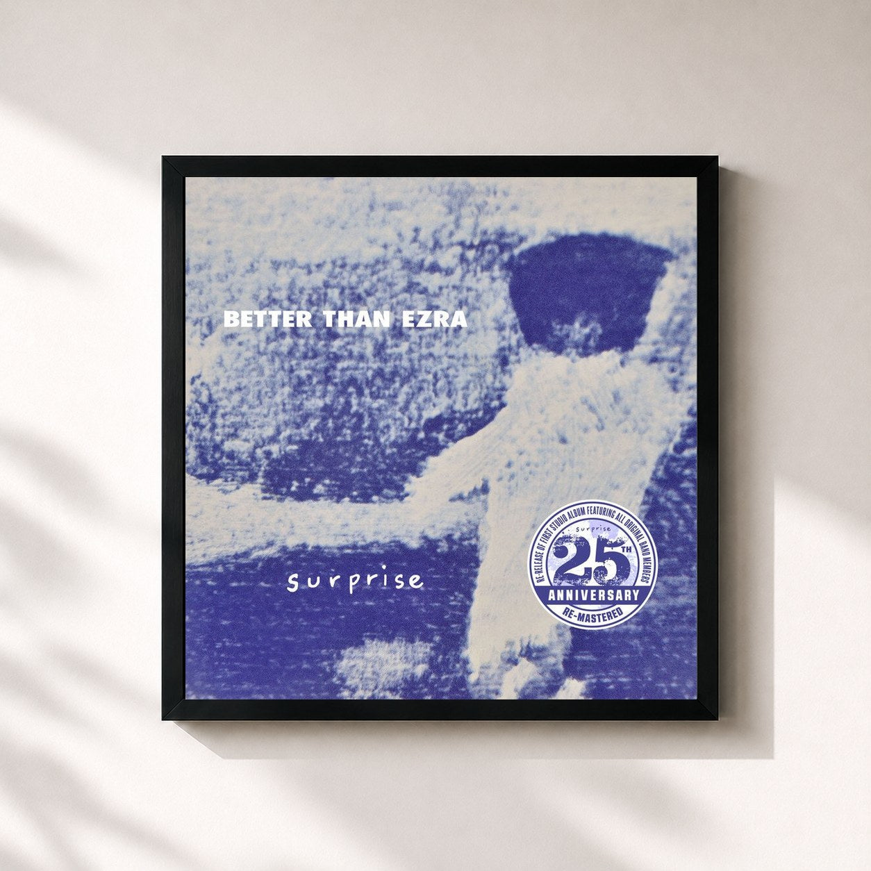 #noir Tableau carré de l'album Surprise (25th Anniversary Re-Mastered Edition) de Better Than Ezra, cadre noir 32x32 cm