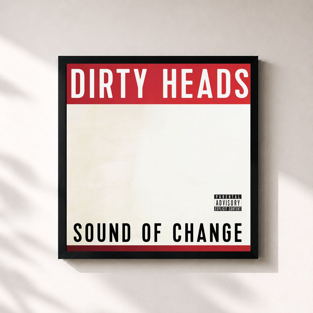 #noir Tableau carré de l'album Sound Of Change de Dirty Heads, cadre noir 32x32 cm