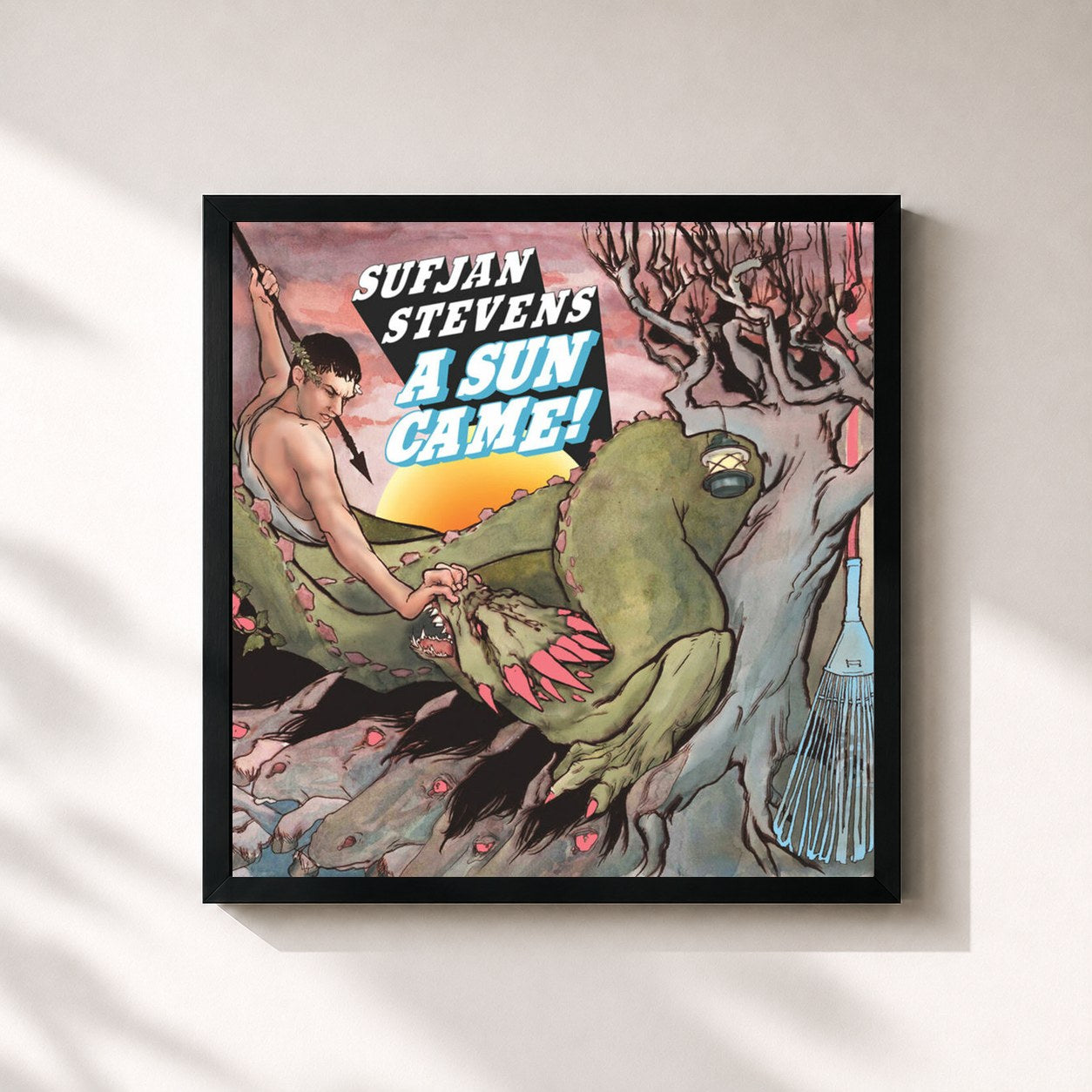 #noir Tableau carré de l'album A Sun Came (reissue) de Sufjan Stevens, cadre noir 32x32 cm