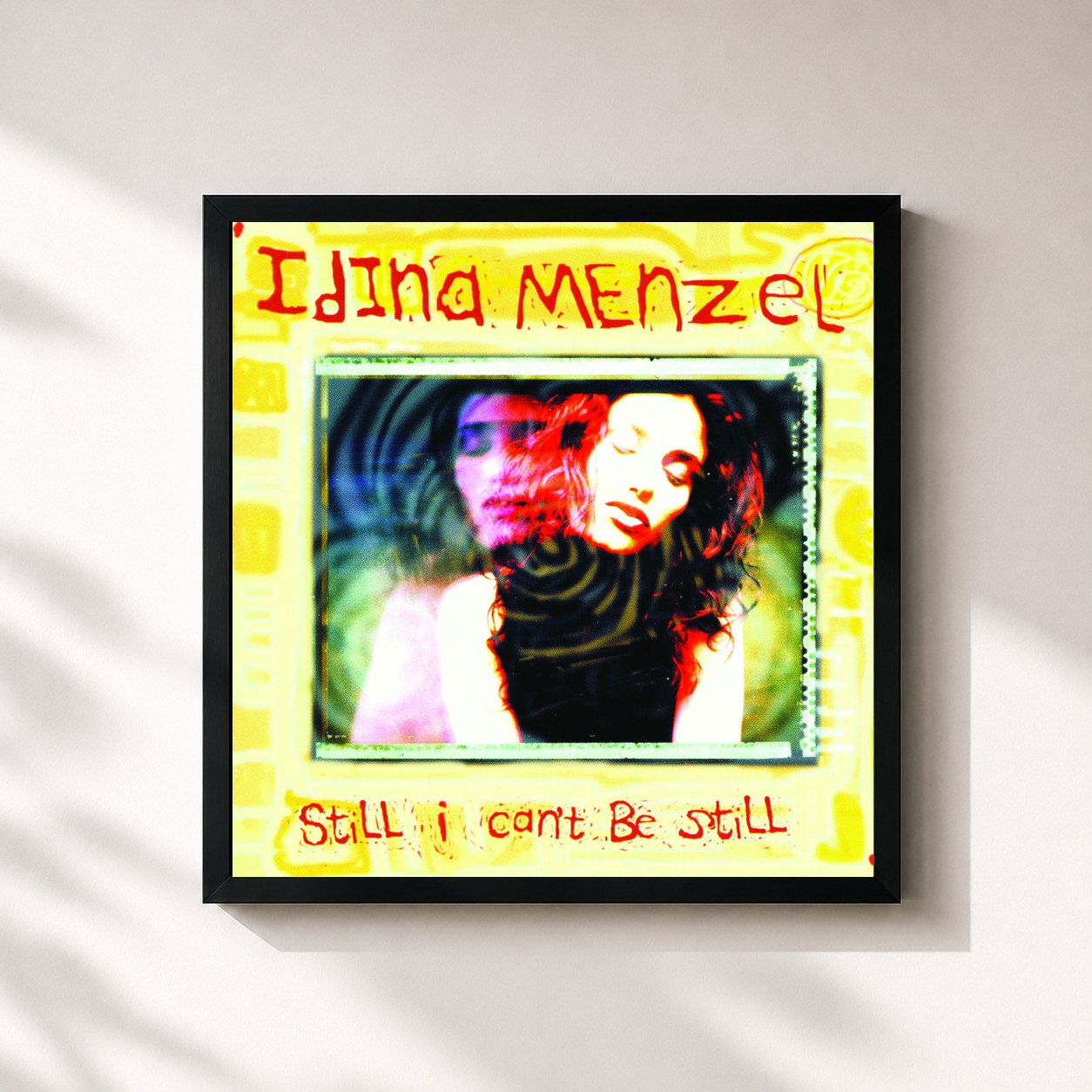 #noir Tableau carré de l'album Still I Can't Be Still de Idina Menzel, cadre noir 32x32 cm