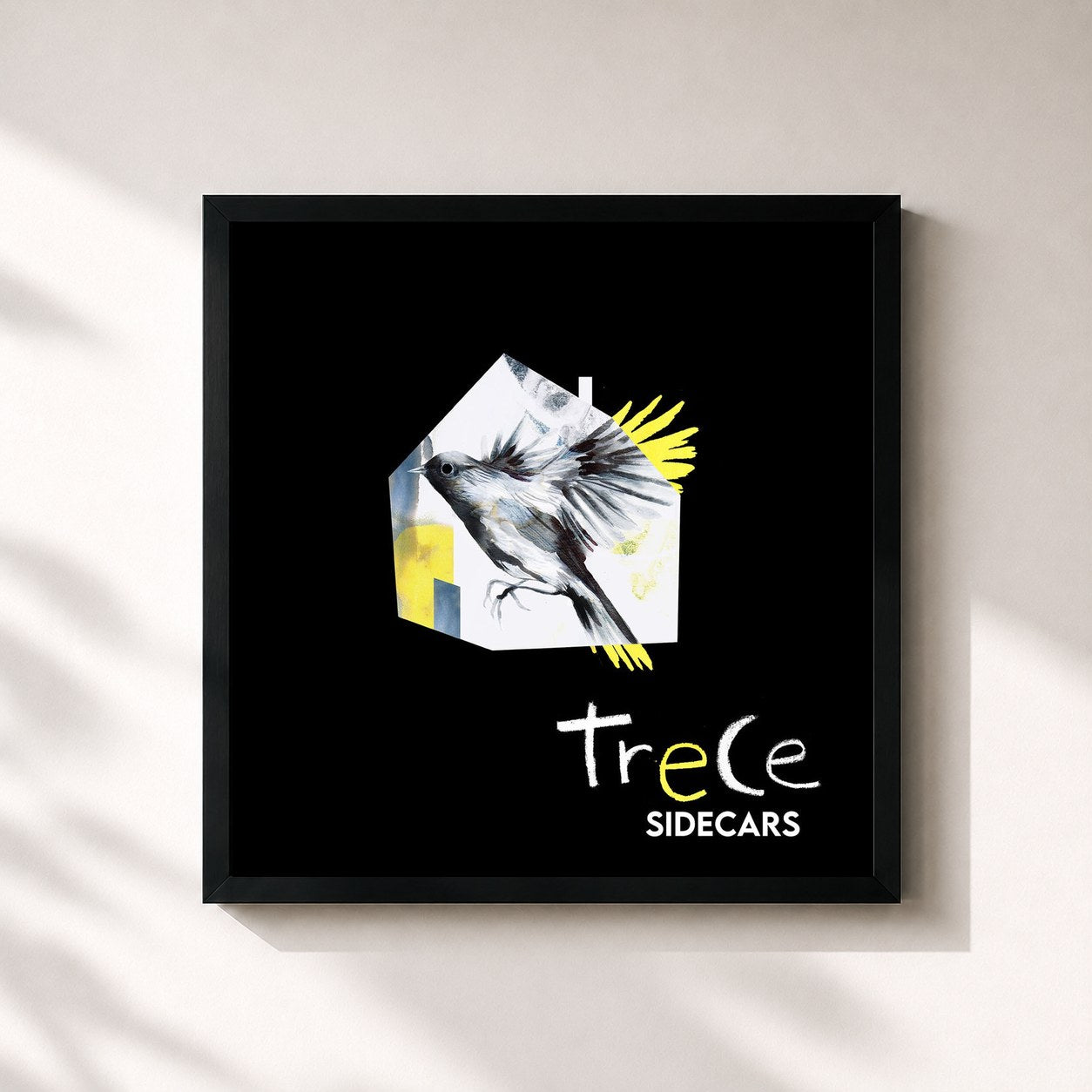 #noir Tableau carré de l'album Trece de Sidecars, cadre noir 32x32 cm