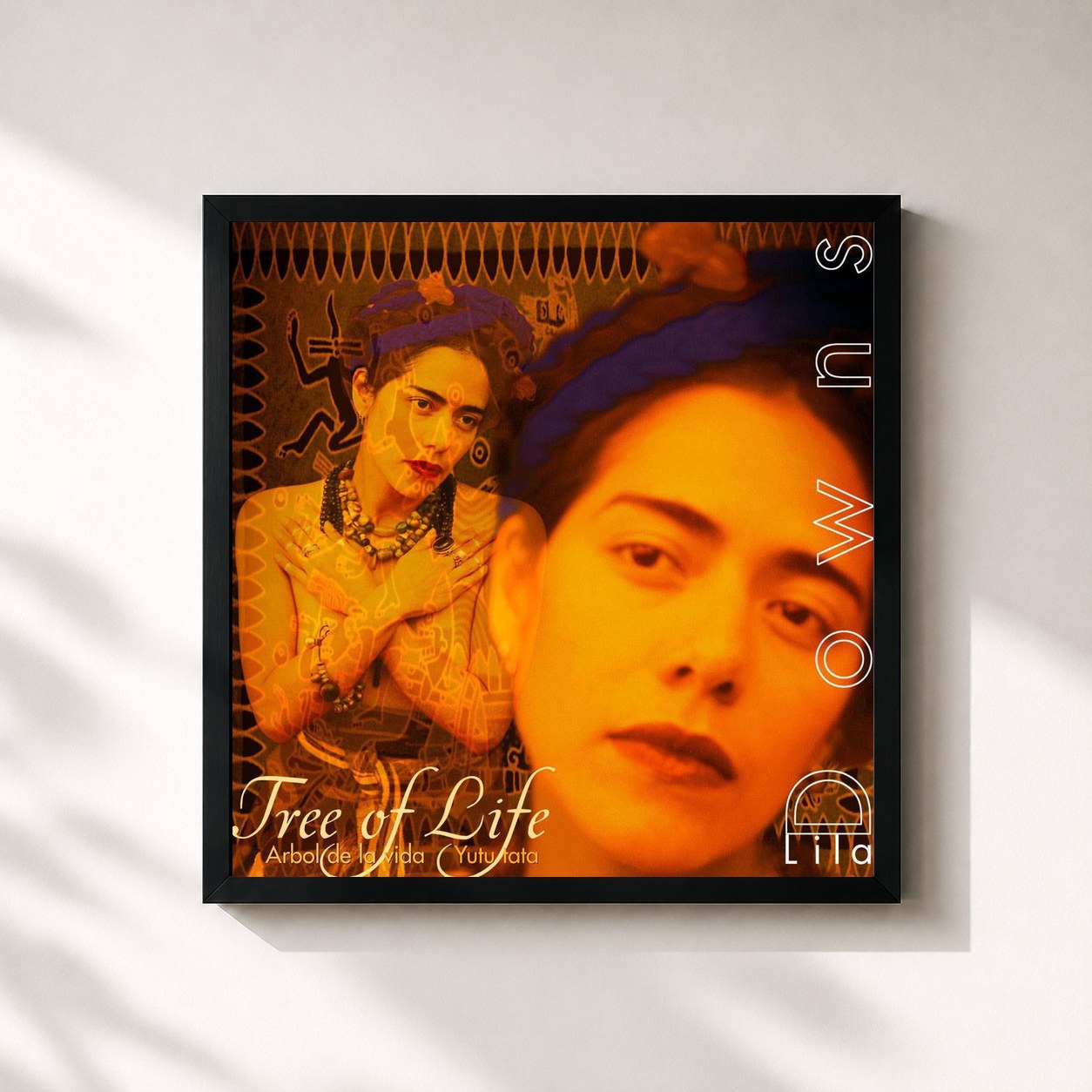 #noir Tableau carré de l'album Tree Of Life de Lila Downs, cadre noir 32x32 cm