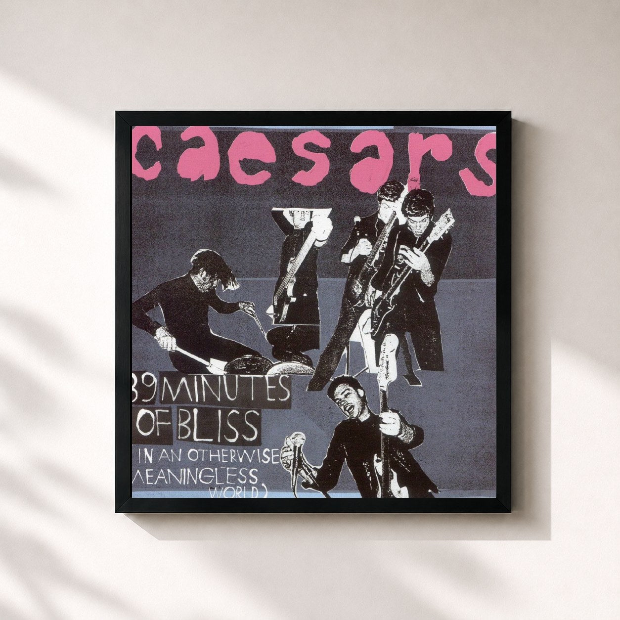 #noir Tableau carré de l'album 39 Minutes Of Bliss (In An Otherwise Meaningless World) de Caesars, cadre noir 32x32 cm