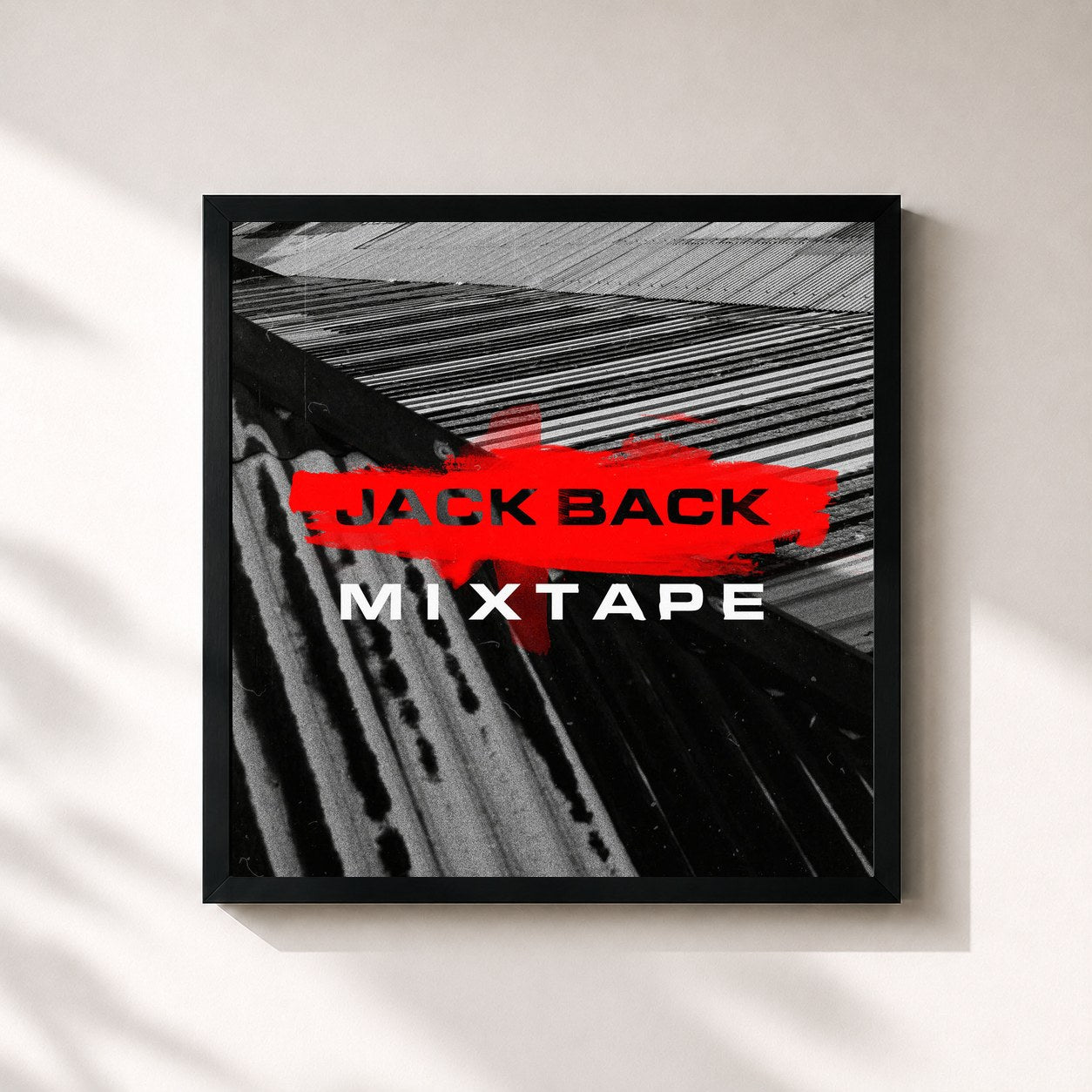 #noir Tableau carré de l'album Jack Back Mixtape (DJ Mix) de Jack Back, cadre noir 32x32 cm