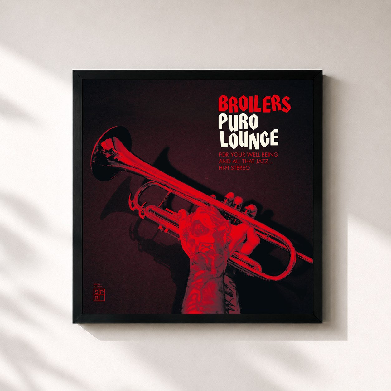 #noir Tableau carré de l'album Puro Lounge de Broilers, cadre noir 32x32 cm