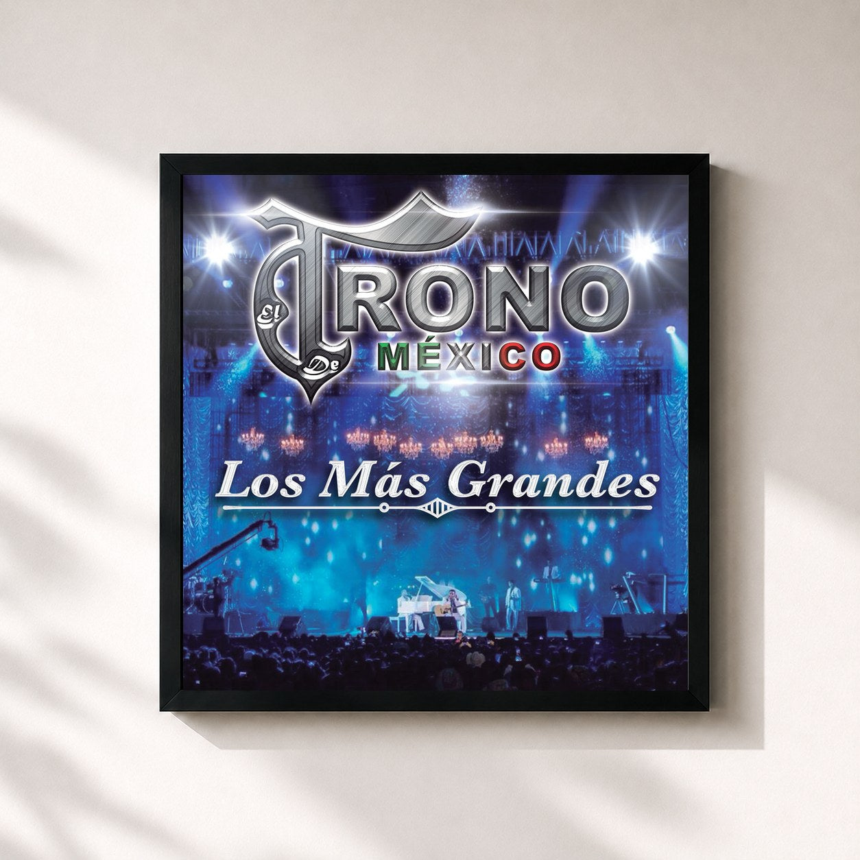 #noir Tableau carré de l'album Los Más Grandes de El Trono de Mexico, cadre noir 32x32 cm