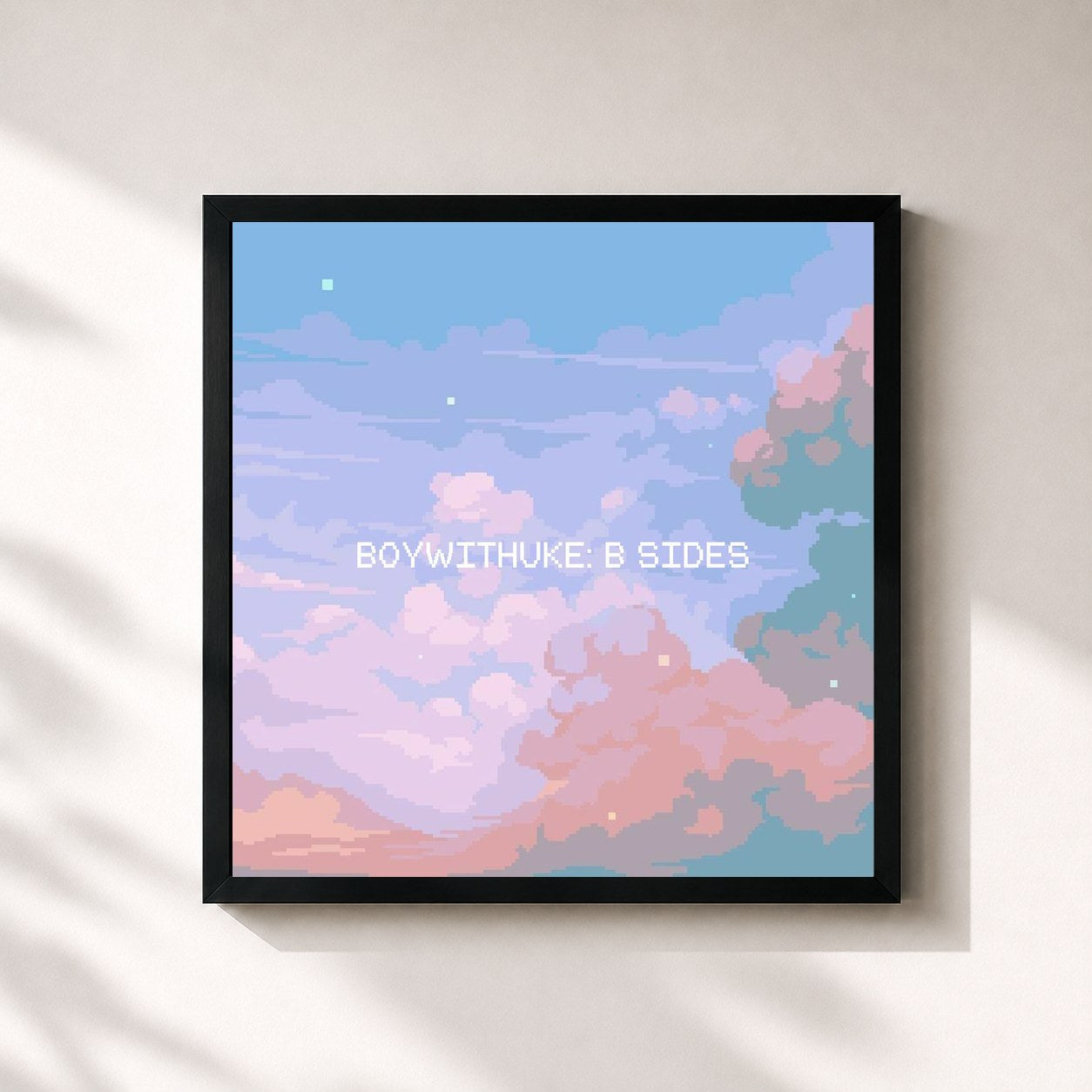 #noir Tableau carré de l'album BoyWithUke: B Sides de BoyWithUke, cadre noir 32x32 cm