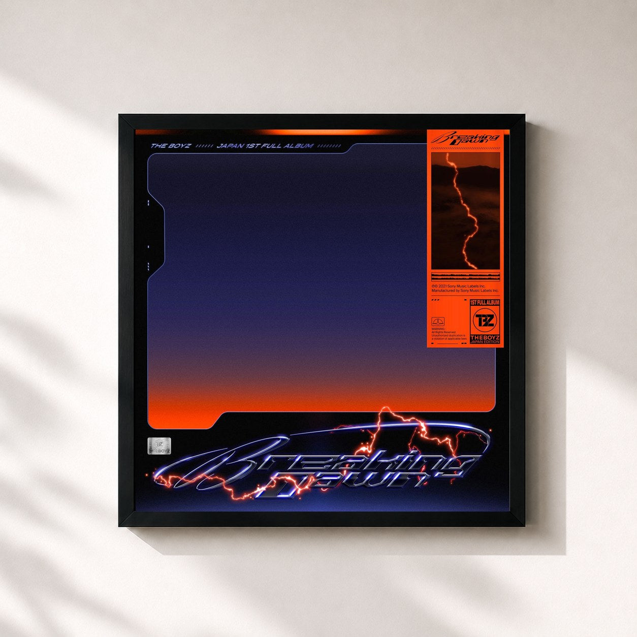 #noir Tableau carré de l'album Breaking Dawn de THE BOYZ , cadre noir 32x32 cm