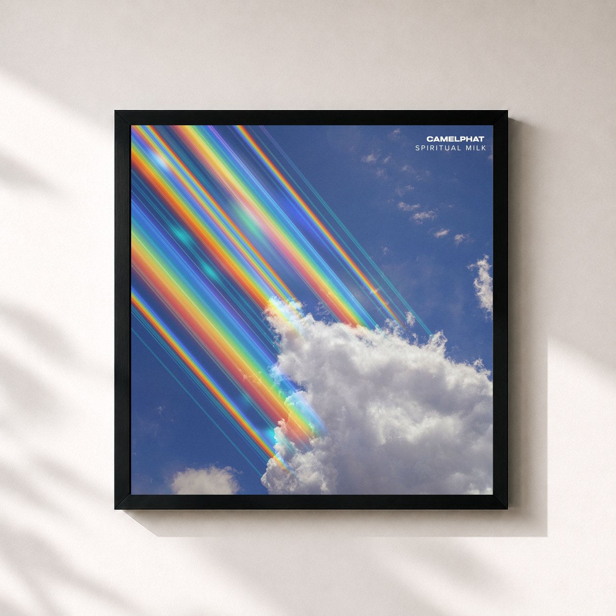 #noir Tableau carré de l'album Spiritual Milk de CamelPhat, cadre noir 32x32 cm