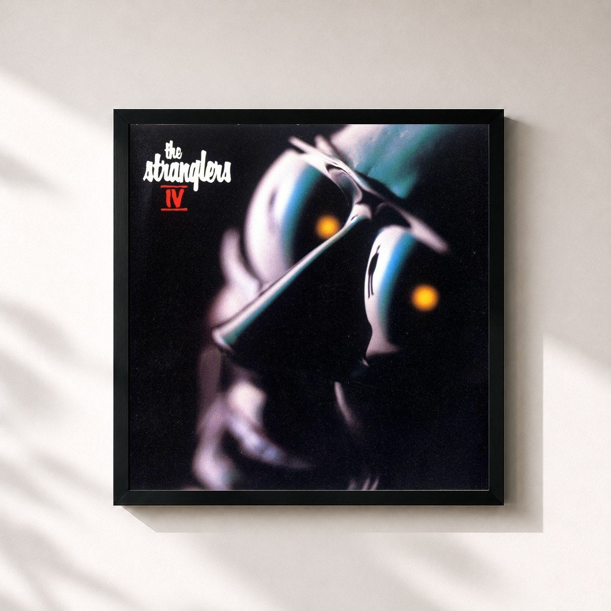 #noir Tableau carré de l'album IV de The Stranglers, cadre noir 32x32 cm