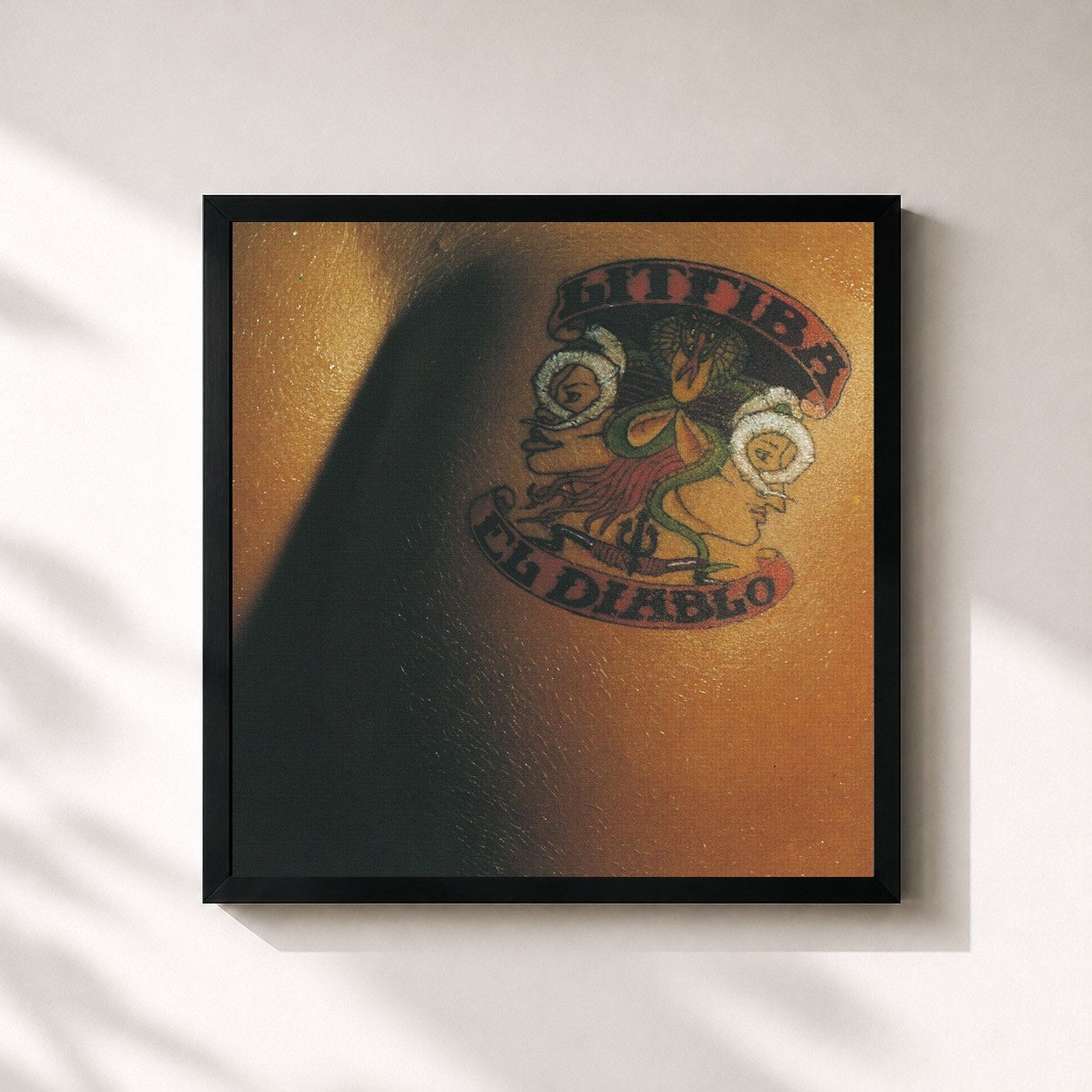 #noir Tableau carré de l'album El Diablo de Litfiba, cadre noir 32x32 cm
