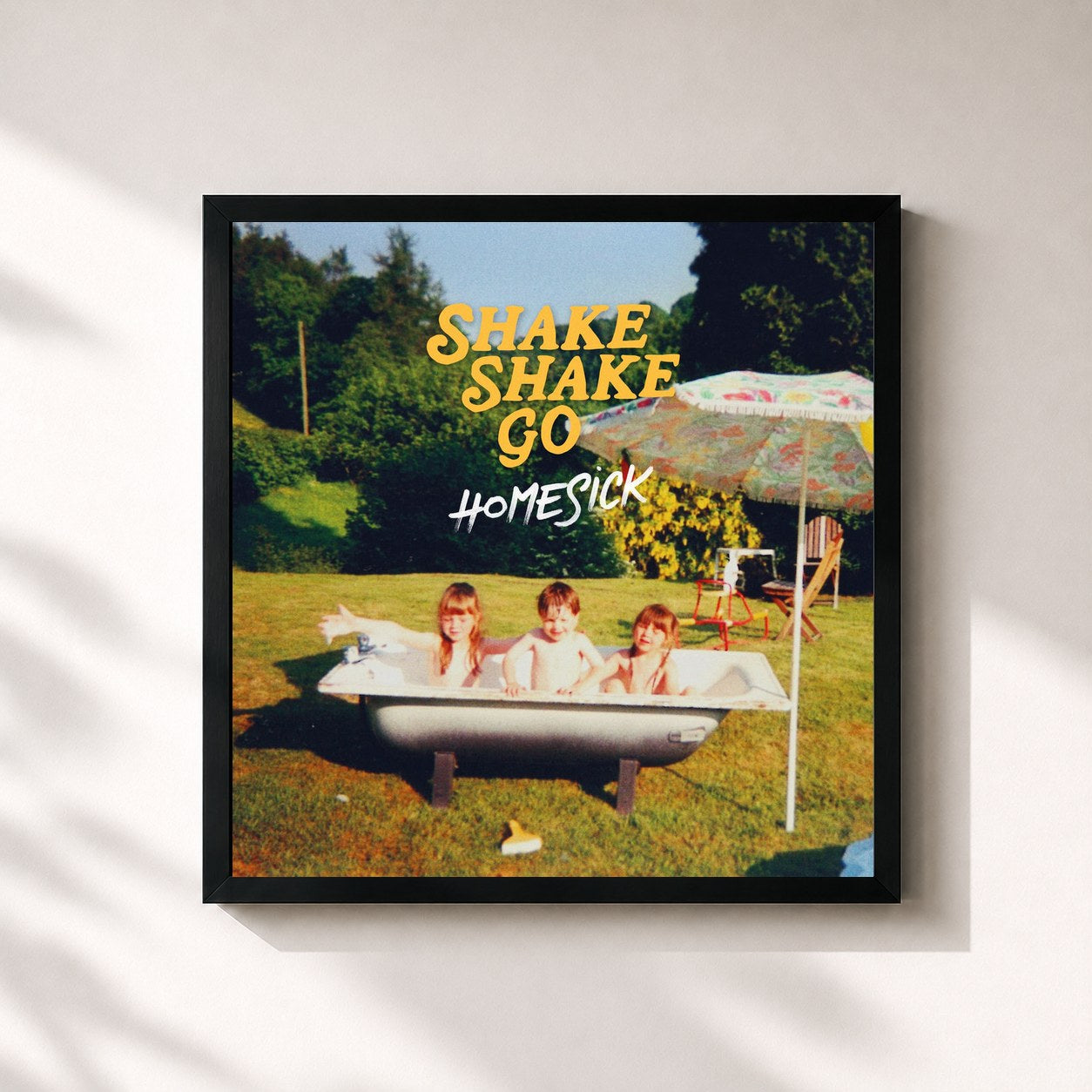 #noir Tableau carré de l'album Homesick de Shake Shake Go, cadre noir 32x32 cm