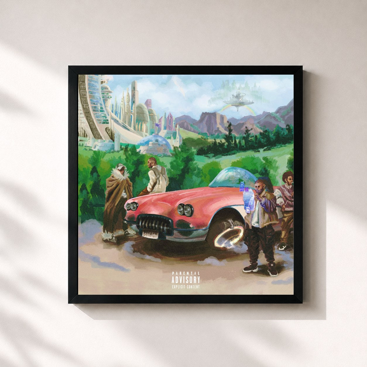 #noir Tableau carré de l'album CITADEL de Jim Legxacy, cadre noir 32x32 cm