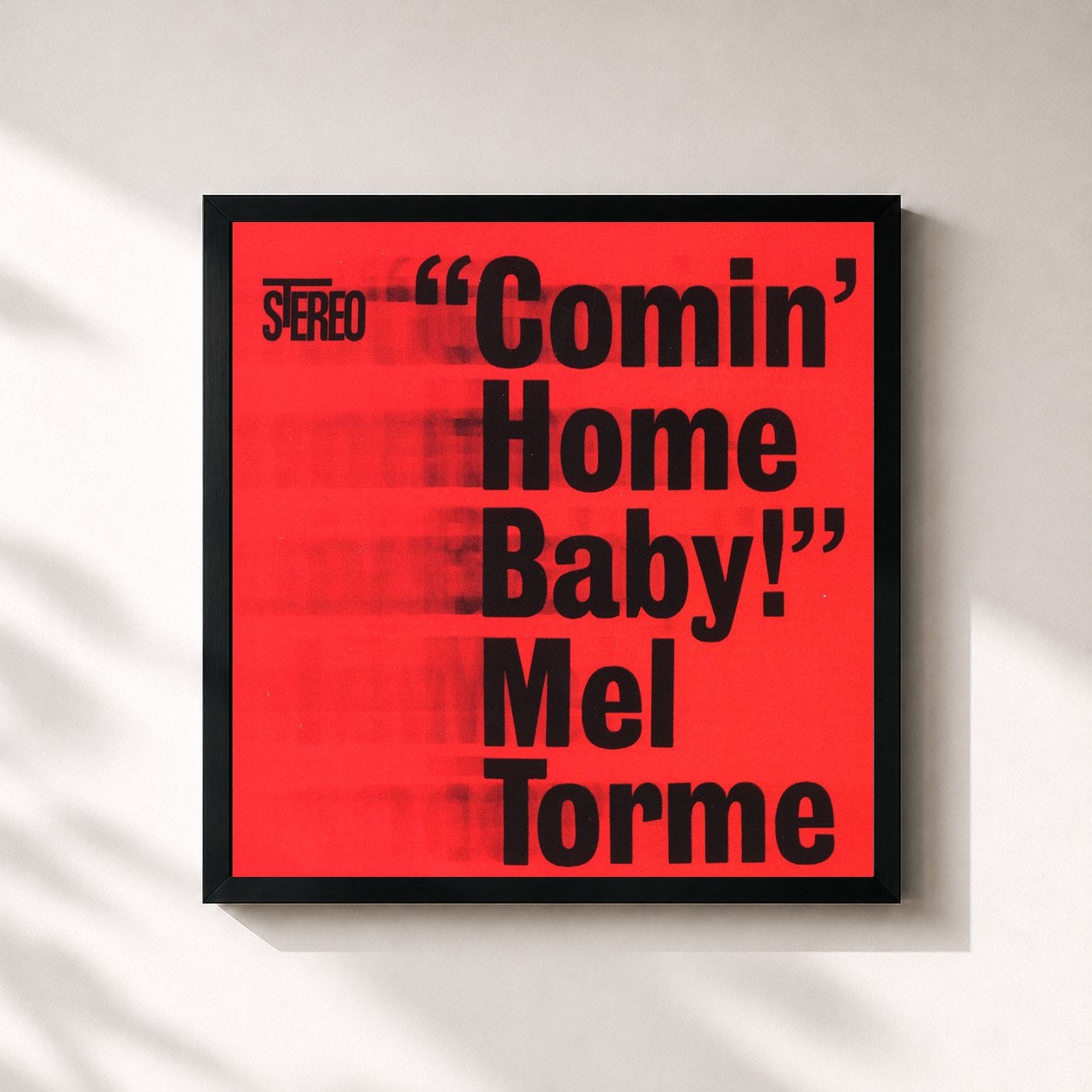 #noir Tableau carré de l'album Comin' Home Baby de Mel Tormé, cadre noir 32x32 cm