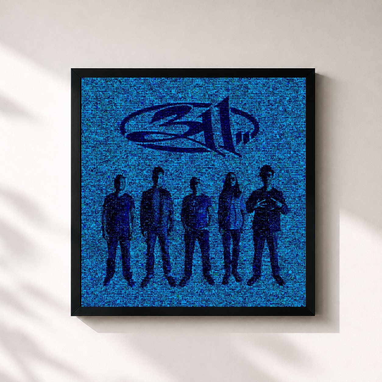 #noir Tableau carré de l'album Mosaic de 311, cadre noir 32x32 cm