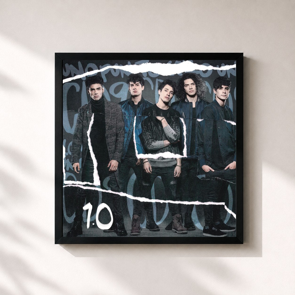 #noir Tableau carré de l'album 1.0 de CD9, cadre noir 32x32 cm
