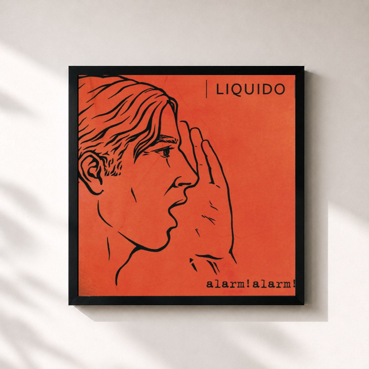 #noir Tableau carré de l'album Alarm! Alarm! de Liquido, cadre noir 32x32 cm