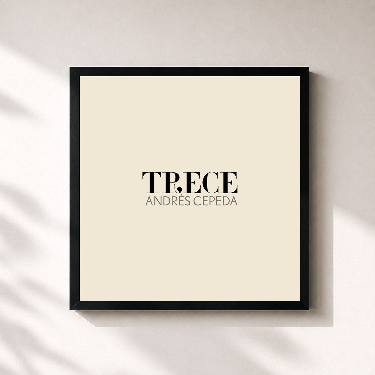 #noir Tableau carré de l'album Trece de Andrés Cepeda, cadre noir 32x32 cm