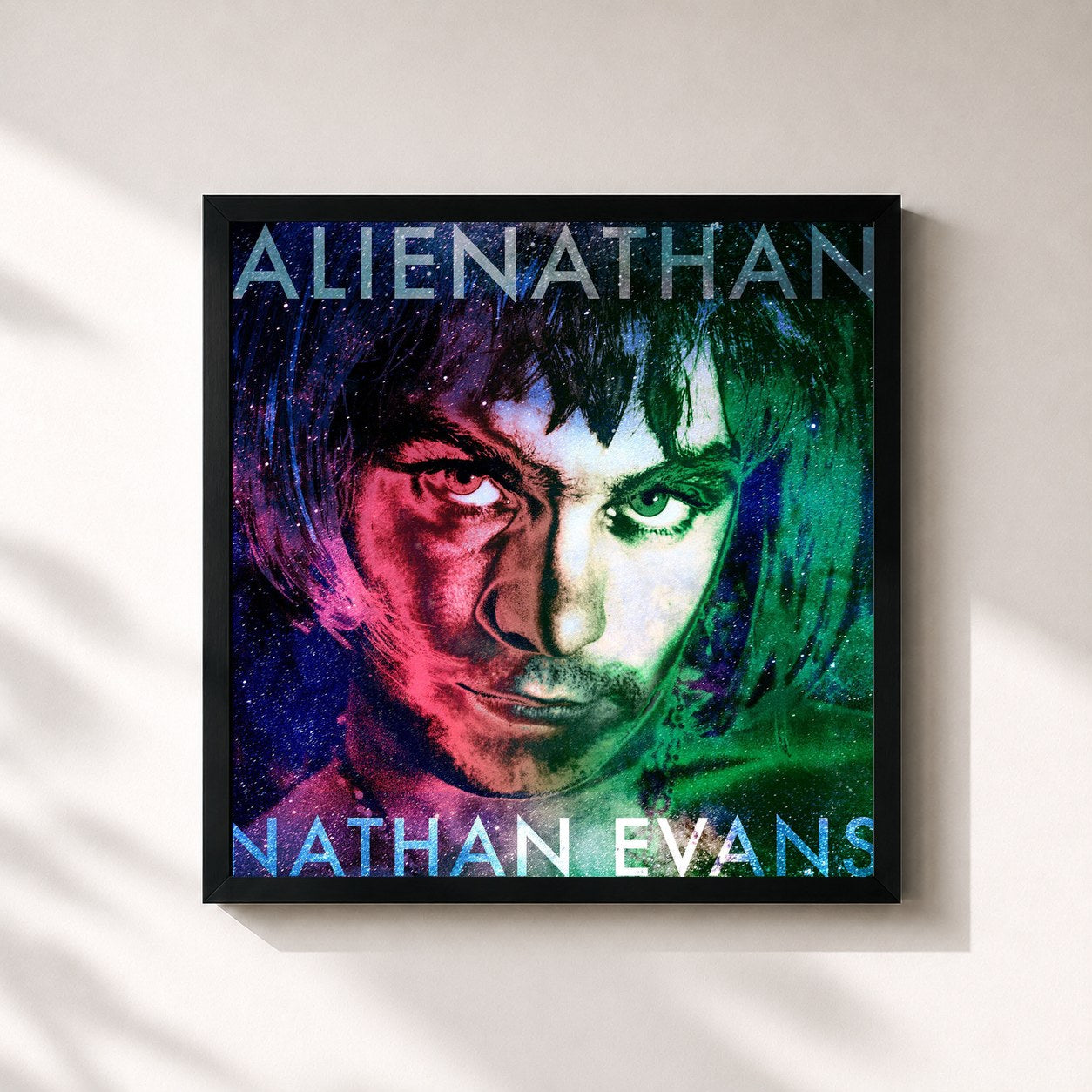 #noir Tableau carré de l'album Alienathan (2020) de Nathan Evans, cadre noir 32x32 cm